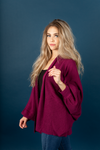 Keep It That Way Knit Cardigan in Deep Magenta