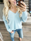 My Turn Knit V-Neck Sweater in Glacier