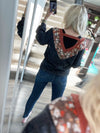 With You Now Floral Detailed Top in Charcoal