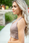 Something New Animal Print Sports Bra in Dusty Purple (SALE)