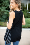 Ready for You Tank Top in Black with Stripes (SALE)
