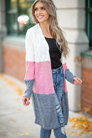 DAILY DEAL My Way Color Block Cardigan