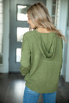 Walking Around Hooded Sweater in Olive (SALE)