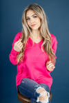 Picture You Sweater Top in Fuchsia