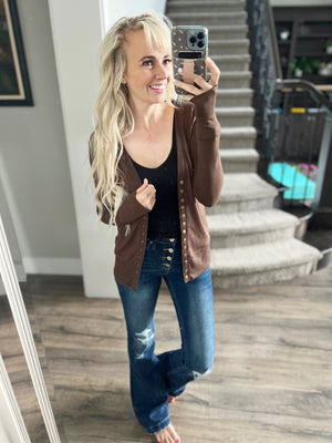 Cute As a Button Long Sleeve Snap Cardigans (Fall/Winter Colors)