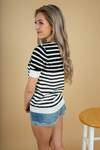 Falling in Deep Sweater Tee in Black and White (SALE)
