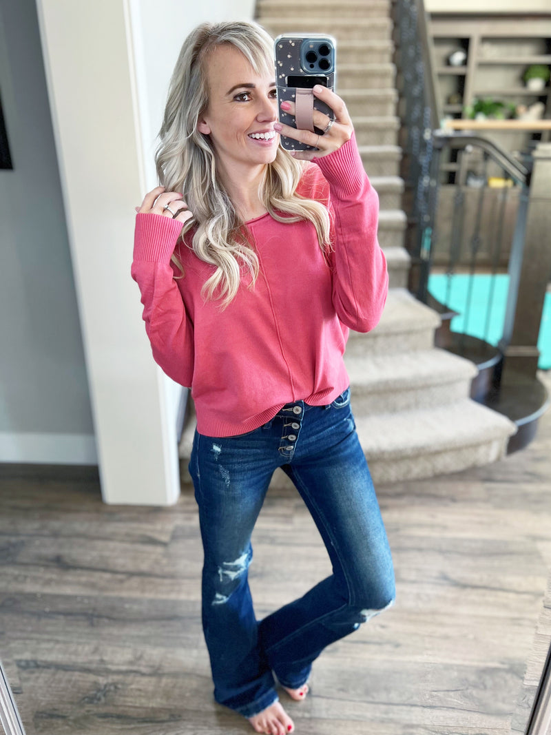 Sweetheart Dreamers Sweater in Rose