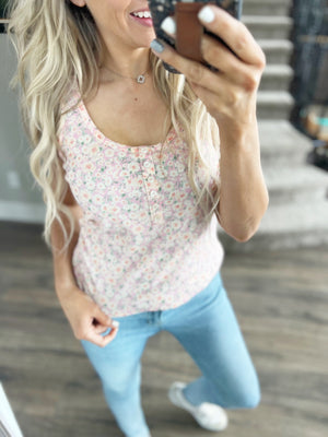 One Last Time Floral Tank Top in Candy Pink
