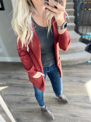 Leading Lady Cardigan in Rust