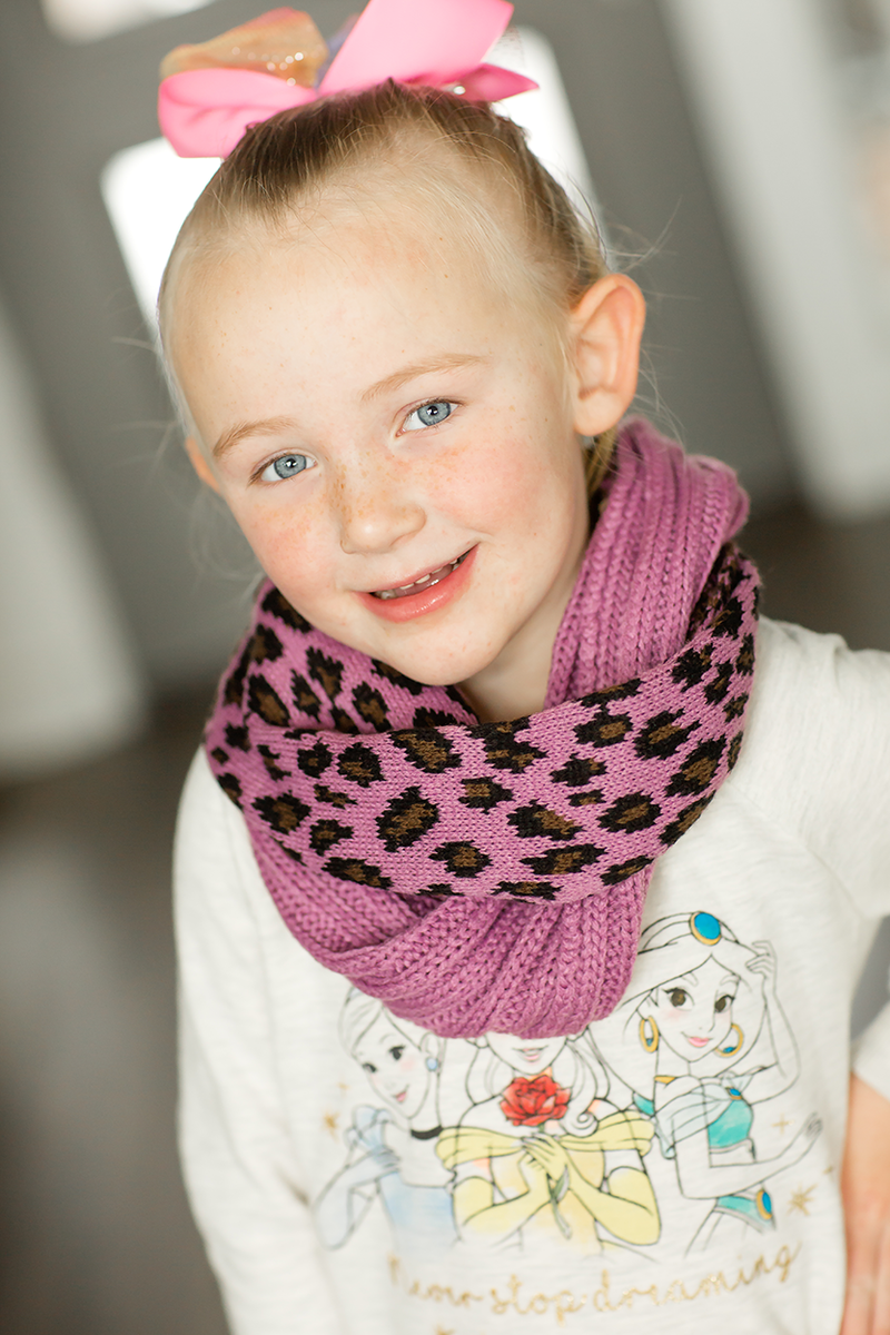 Just Like Mom KIDS CC Infinity Scarf in Purple Animal Print (SALE)
