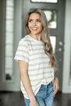 Under the Shadows Striped Top in Off White (SALE)