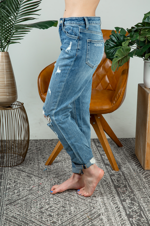 Vervet Around and Around Distressed Girlfriend Jeans (SALE)