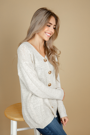 Stop for a Time Sweater Top in Oatmeal