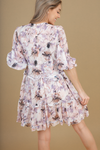 Too Many People Floral Dress in Blush