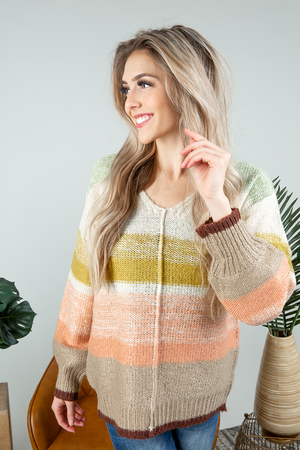 Stop Believing Color Block Top in Mustard, Mauve, and Mint (SALE)