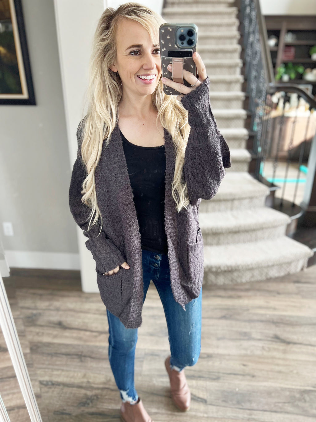 Consider It Done Cardigan in Charcoal