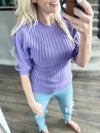 Unthinkable Ribbed 3/4 Sleeve in Lavender