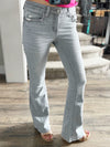Flying Monkey Assuring Mid Rise Flare Jeans in Gray