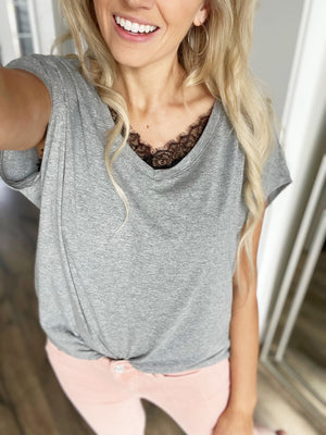 Back to Reality V-Neck Drop Shoulder Top (Multiple Colors)