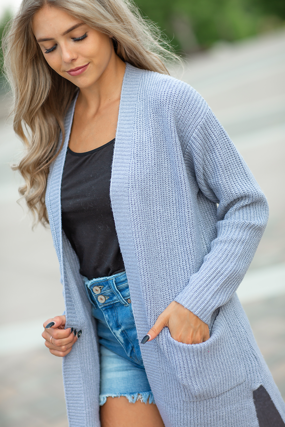 Gray sales lightweight cardigan