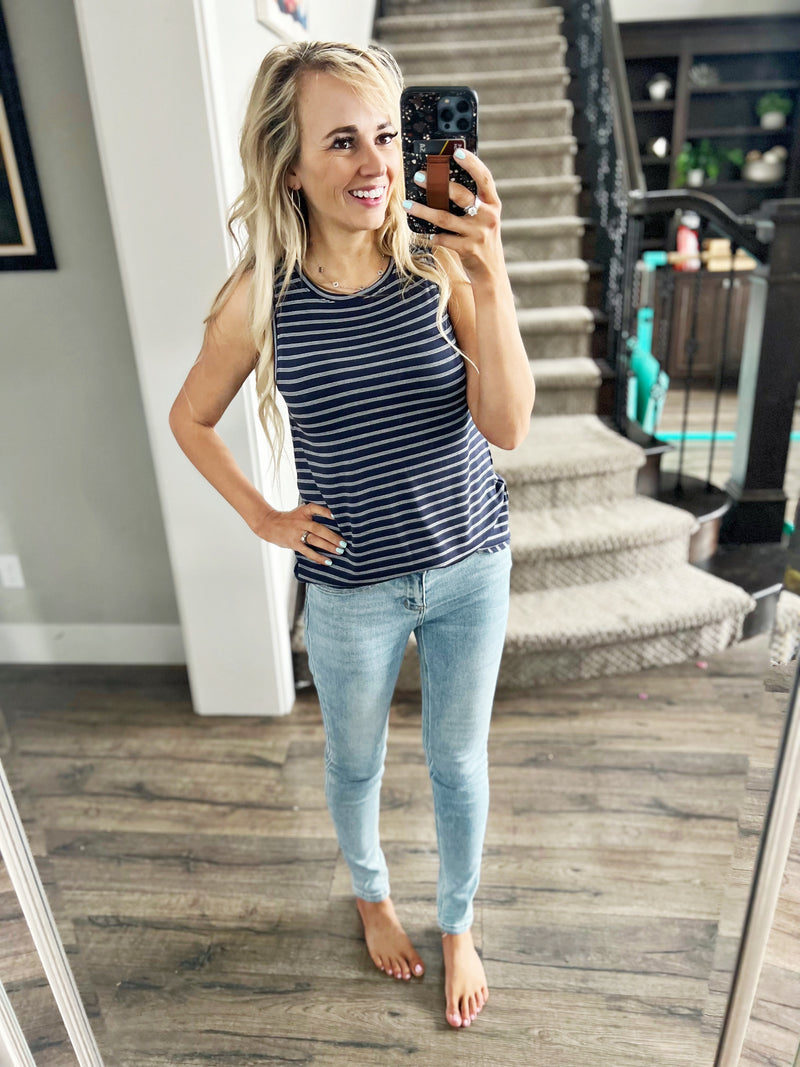 Thread & Supply Sinclair Tank in Navy and White Stripes