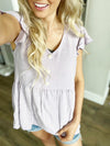 Hello Gorgeous Linen Top in Lavender