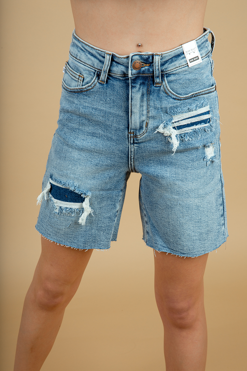 Judy Blue When You Lie Distressed Shorts