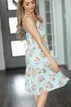 Can You Feel It Floral Dress in Dusty Blue (SALE)
