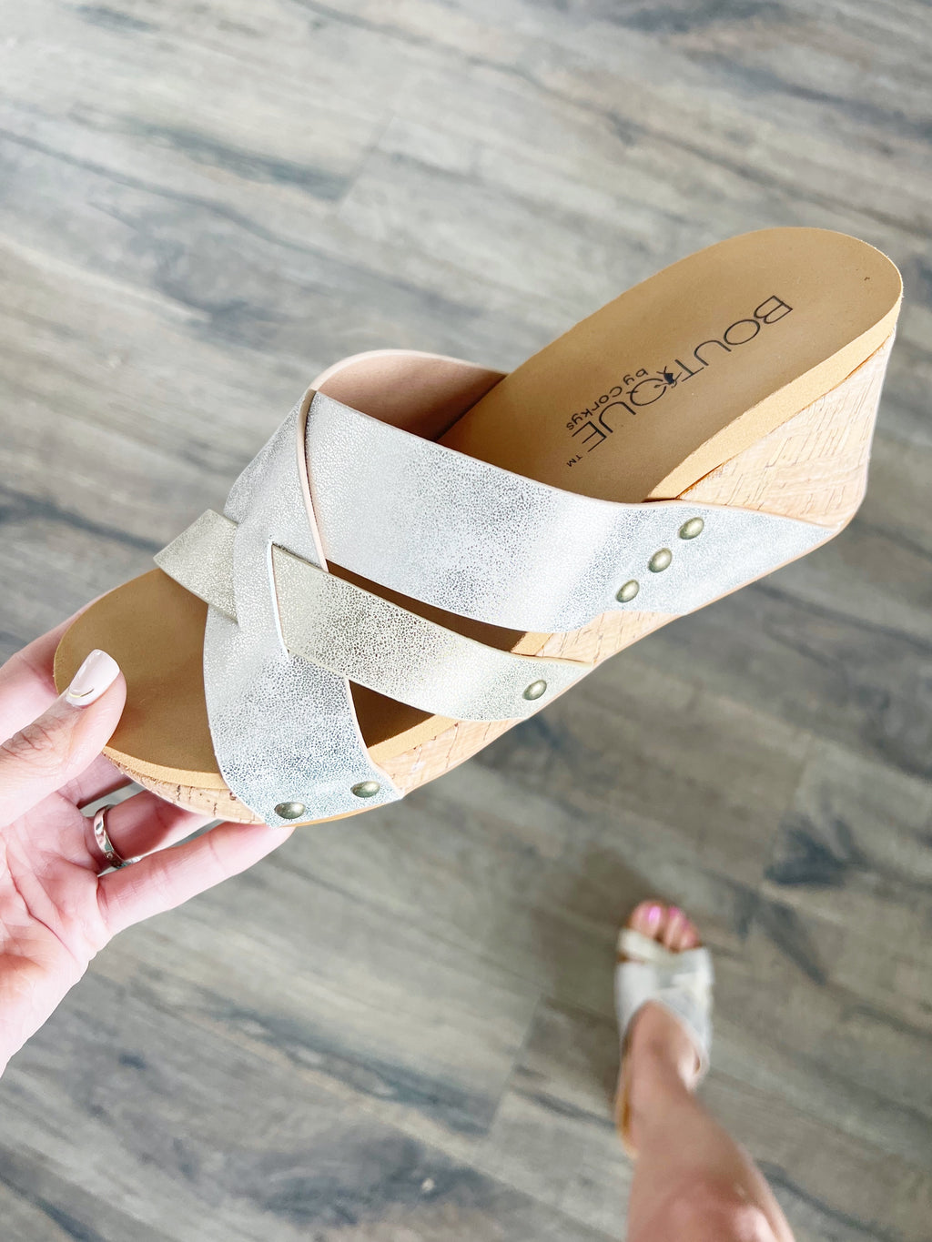 Corky's Floating On A Cloud Sandals In Light Gold