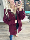 Keep it Simple Shacket in Burgundy