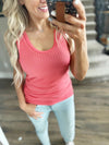 Give In Tank Top in Coral (SALE)