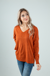 Hold Together Knit Pullover Sweater in Rust