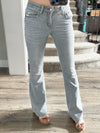 Flying Monkey Assuring Mid Rise Flare Jeans in Gray