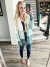 The Way You Are Knit Cardigan in Ivory and Forest Green