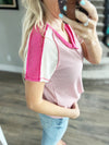 Clarissa's Color Block Top in Mauve