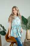 Hands in the Air Floral Tank Top in Mint (SALE)
