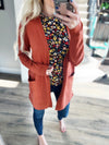 True To Yourself Cardigan in Brick