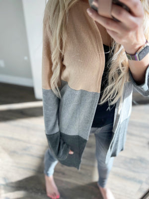 Let's Skip To The Good Part Color Block Hoodie Cardigan
