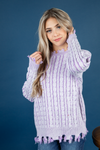 Just Like That Cable Knit Sweater in Vintage Lavender (SALE)