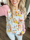 Little Miss Floral Hoodie in Pink and Blue