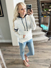 Burn Brighter Hoodie in Oatmeal and Navy