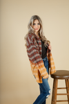 Feeling Something Ombre Plaid Top in Burgundy (SALE)