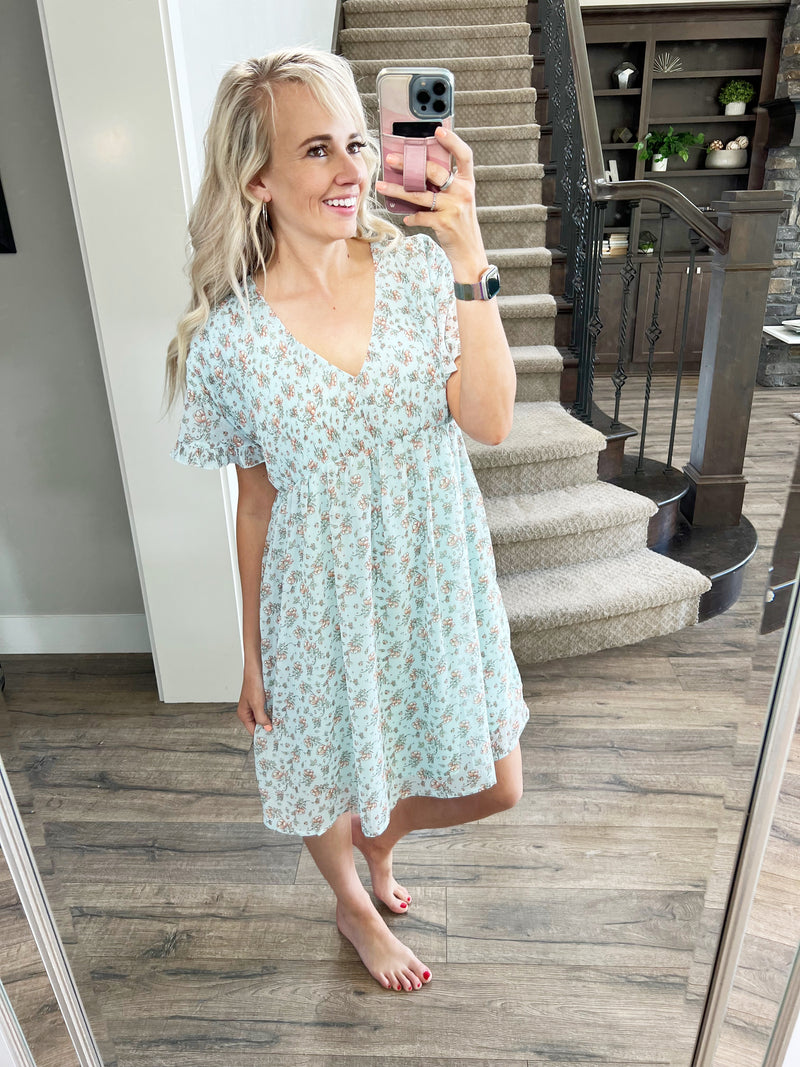 Take You Away Dress in Dusty Blue