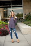 Let Me In Floral Top in Navy (SALE)