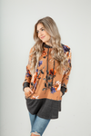Easy to Miss You Floral Hooded Top in Light Pumpkin (SALE)