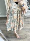 Tea Party Floral V-Neck Ruffle Dress