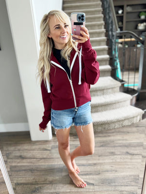 Going Deep Zip Up Crop Hoodie (Multiple Colors) (SALE)