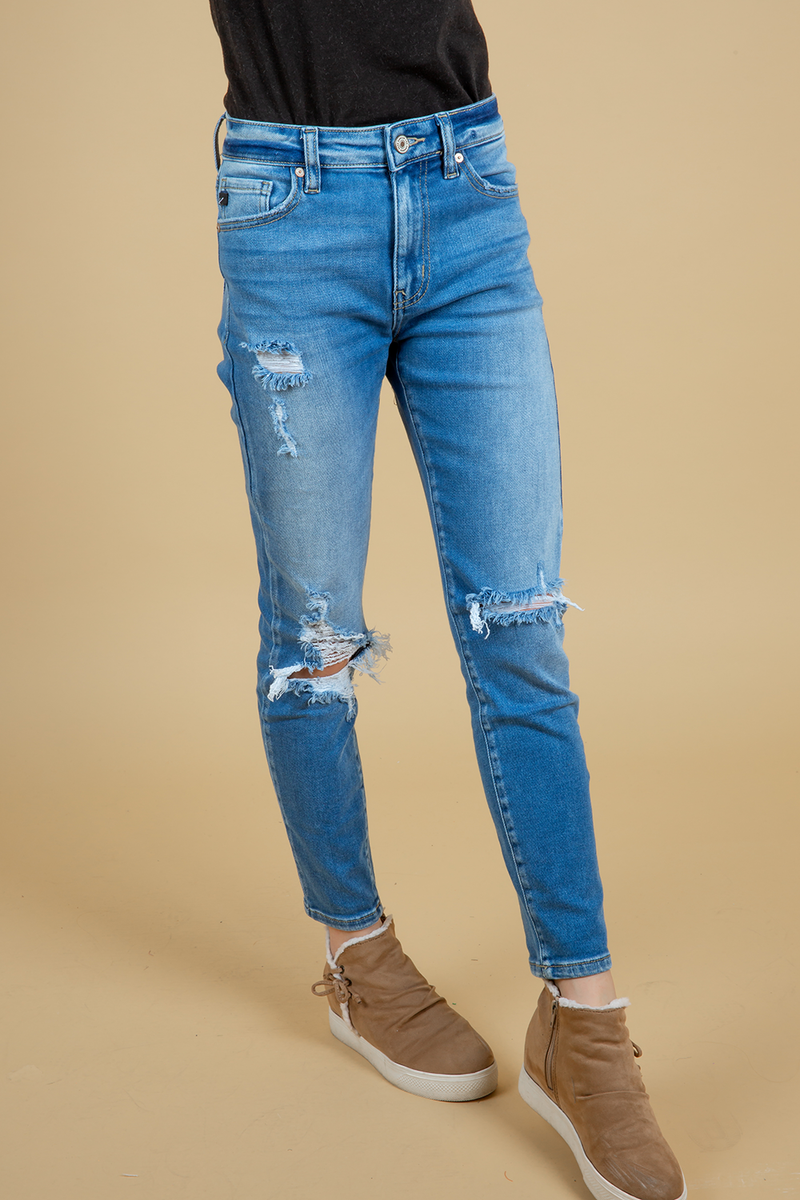 KanCan Adore Medium Wash Distressed Jeans (SALE)