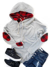Favorite Things Buffalo Plaid Accented Double Hooded Sweatshirt in Gray (SALE)