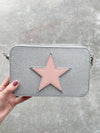 Vintage Havana Handbag in Silver and Pink Star